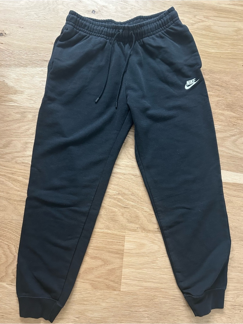 Nike Black Track Joggers with White Swoosh